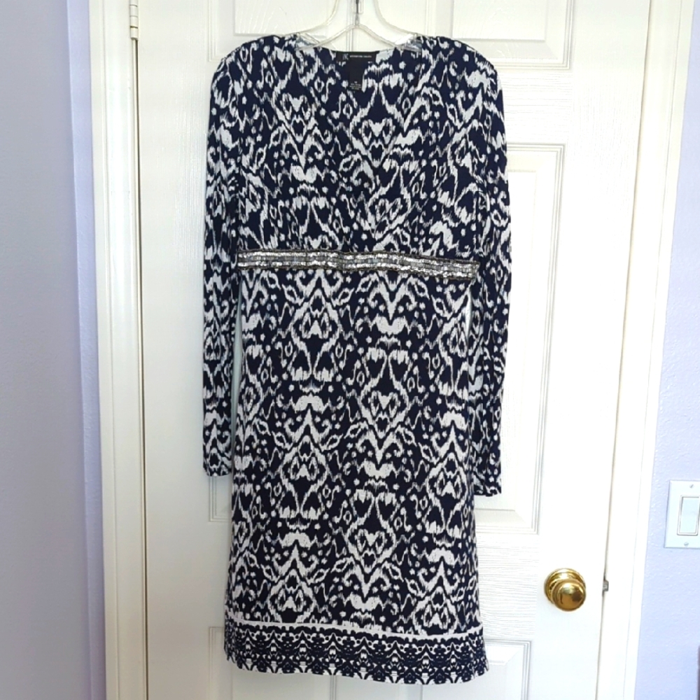 I.N.C. Watercolor Ikat Print Dress